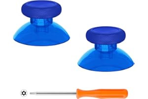 eXtremeRate Replacement Thumbsticks for Xbox Core Wireless Controller, Joysticks Repair Kit for Xbox Series X/S Controller, Custom Analog Stick Buttons for Xbox One S/X/Elite Controller - Clear Blue