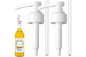 BINXIAOQIN Lot de 2 Pompes doseuses de 1 l de sirop, Pompe doseuse pour Boisson, Distributeur de sirop réutilisable, pour Bouteille en Verre Monin de la Pompe de Rechange, Compatible (Blanc 1000 ML)