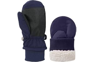 Fjquamitix Kids Winter Ski Mittens, waterproof mittens kids, Warm Fleece Lined Toddler Ski Gloves Age 2-8 Boys Girls for Winter Outdoor