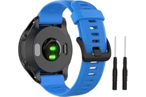 ISABAKE Cinturino per Garmin Forerunner 945/935, Garmin Fenix 5/5 Plus, Fenix 6/6 Pro, Approach S60/Quatix 5, cinturino di ricambio per orologio in silicone morbido da 22 mm