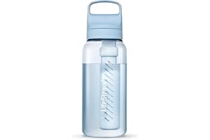 LifeStraw Go Series – Gourde filtrante sans BPA 1l pour les voyages et l’usage quotidien. Élimine les bactéries, les parasites et les microplastiques. Améliore le Goût, Icelandic Blue (bleu)