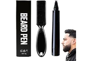 UIEXAY Kit Penna per Riempimento Barba,Matita per Barba e Pennello per Barba,Beard Filling Pen Kit,Beard Pencil Filler,Impermeabile Lunga Durata Strumenti per Scolpire Barba E Modellare Le Sopracciglia