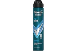 Rexona Men Desodorante Antitranspirante en Aerosol Advanced Protection Cobalt Dry con tecnología Body Heat Activated, 200 ml