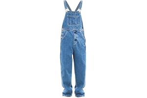 JIAMENG-ZI Lose Jumpsuits Herren Stretch Jeans Hose Arbeitshosen Männer Latzhose Herren Jeans Kurze Overalls Straight Leg Hosenträger mit Tasche Jeansoverall Retro Denim Bib Pants Stonewash Streetwear
