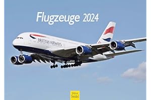 Edition Seidel Premium Kalender Flugzeuge 2024 Format DIN A3 Wandkalender Flugzeugkalender Airbus Boeing Jets Aircraft Flughafen