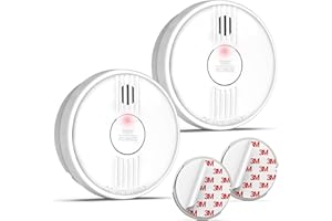 Putogesafe Rauchmelder, Feuermelder mit 10 Jahre Lebensdauer, Rauchwarnmelder, Brandmelder mit austauschbarer 1-Jahr Batterie, Photoelektrischer Rauchmelder, 2 Stück, 206C