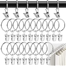 40 Anelli Per Tende Con Clip - Ganci 32mm, Metallo Antiruggine, Per Tende Sole, Doccia E Decorazioni - Foto 5