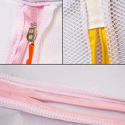 Acxeon 2er Set Wäschenetz Wäschebeutel – Premium Qualität Zweischichtig Waschen Taschen, Wäsche Beutel für Bluse, Strumpfwaren, Strumpf, Unterwäsche, Büstenhalter und Unterwäsche, Travel Laundry Bag (60X50CM – grobe Masche) - 7