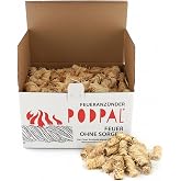 PODPAL 200 Stück Herbst-Anzündwolle – 100% Holzwolle & Wachs, umweltfreundlich, geruchlos – Schnellzündende Anzündhilfen für 