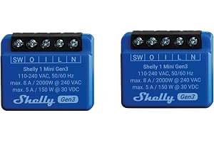 SHELLY WLAN-omkopplare Plus 1 Mini Gen 3, blå, 2 stycken