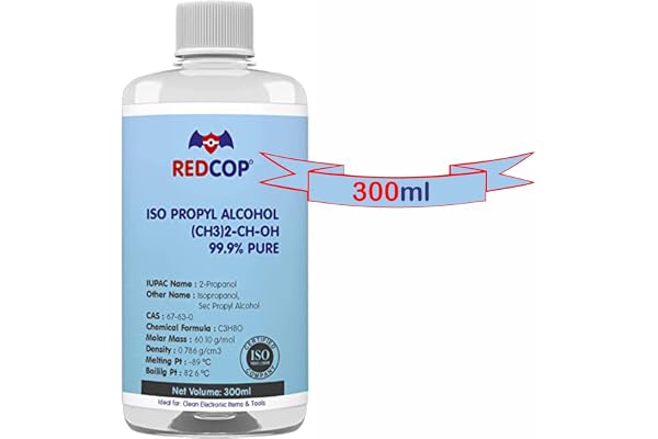 REDCOP Isopropyl Alcohol 99.9% Pure (CH3)2-CH-OH CAS: 67-63-0 300ml Rubbing Alcohol