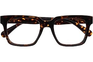 OPULIZERA Occhiali luce blu donna e uomo - Antiriflesso e Antibagliore - Occhiali per computer - Protezione UV - Oversize e Rettangolare - Tartaruga marrone