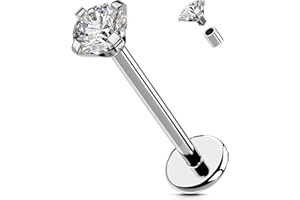 OUFER Body Piercing Labbro Piercing 6/8/10/12mm 18G Nose Stud Internally Helix Labret Piercing Jewellery Titano Conch Tragus lobe Earring Bars Flat Back Earrings