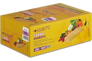 +WATT Carbo Energy+ - Barretta Energetica a Base di Carboidrati - Fornisce Sostegno Durante l'Attività Fisica - Formato: BOX 20 x 40 g - Gusto Frutti di Bosco