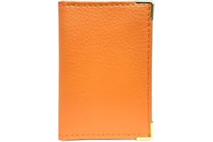 LOLUNA® Porte-carte simple 1 à 2 carte compact en cuir existe en plusieur couleur pour homme et femme (Orange)