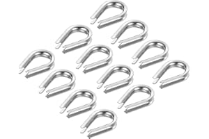 PATIKIL 4mm 3/16 Inch Wire Rope Thimble, 24Pack Cable Thimbles 304 Stainless Steel Rigging for Boat Rigging