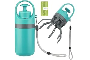 petizer Ramasse-déjections Canines Portable avec Distributeur de Sacs, Nettoyeur de déjections Canines Pratique pour Les promeneurs de Chiens, Attachable à la Laisse, au Harnais ou à la Taille