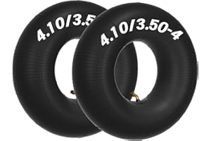 LUNEKUCK Chambre a Air 4.10/3.50-4 Caoutchouc Naturel Chambre à Air 4.10 3.50-4 Valve Courbée TR87 Chambre à Air Pneu pour Diable, Chariot, Chariot Manuel, Chariot de Jardin, Tondeuse à Gazon