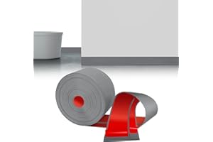 LIHIQIYA Rodapiés Flexible Autoadhesivo, 12M Rodapie PVC Adhesivo, Zocalos Autoadhesivos, Embellecedor Encimera Cocina, Rodapié Plegable Cinta para Cocina Baño, Zocalo de Cocina, Gris, 50x20mm