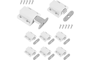 BEFUN Drucktüröffner Push to Open Magnet 8 Stück Schrank Türöffner Tip On Beschlag Möbel Schubladen Drucköffner Schranktür Öffner Magnetschnäpper Druckschnapper,Weiß