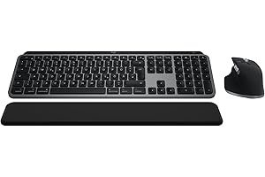 ‎LOGITECH Logitech MX Keys S Combo for Mac, kabellose Tastatur/Maus mit Handballenauflage, beleuchtete Tastatur, schnellscrollende Maus, Bluetooth USB C für MacBook Pro/MacBook Air/iMac/iPad, QWERTZ DE - Grau