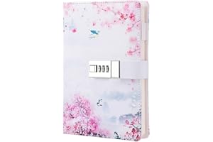 Nitukany Tagebuch mit Schloss für Damen, Mädchen, Jungen, Teenager, Kinder, Kunst Leder, persönliches Tagebuch, nachfüllbar, liniertes Papier, Passwort-Notizbücher A5