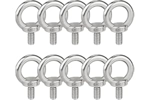 VONLUX Golfari Bulloni ad Occhiello M8, Vite ad Anello 10 Pezzi, Bullone a Occhiello Sollevamento, Bullone per Sollevamento Filettato Maschio in Acciaio Inossidabile 304, per Attrezzature di Sollevamento