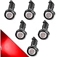 CTRICALVER High Power 18mm 9W Eagle Eye LED Light,Car Motorcycle DRL Daytime Running Light Fog Lamp Reversing Light Marker Light 12V Waterproof(Red，6PCS)