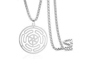 VASSAGO Ruota della Dea Ecate Collana con ciondolo Strophalos Collana con simbolo di Ecate Collana in acciaio inossidabile Gioielli pagani Wicca Amuleto