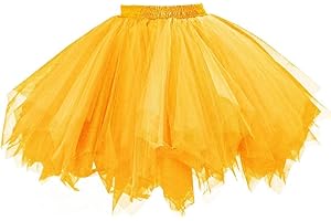 Sunqiran Damen Petticoat Tüllrock kurzer Rock 1950er Retro Ballett Rock Tanzrock Rock Karnevalskleid Retro