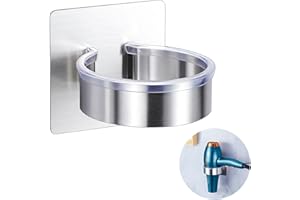 GGQ Acciaio Inox SUS304 Supporto per Asciugacapelli, Scatola Porta-Asciugacapelli, Autoadesivo Porta Phon, Adatto per Il Bagno del Barbiere Dell'Hotel, Argento