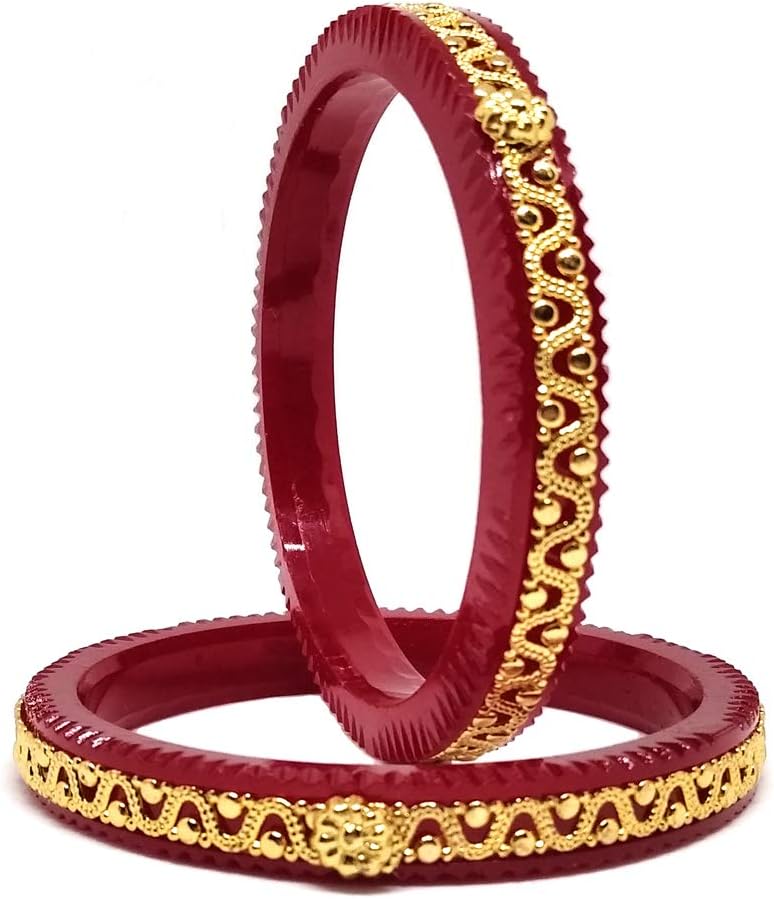 Tanvi JAcrylic Gold-plated Pola Bangle Set