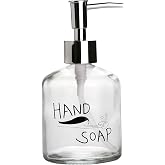 Cam Sıvı Sabunluk,El Sabunu Yazılı 300ml 7,6x15,5cm