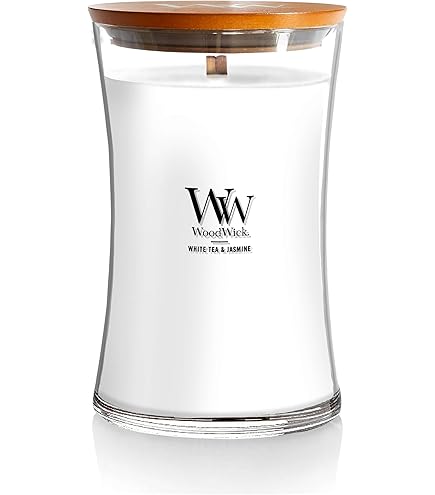 Candela WoodWick Clessidra Grande | Profumo Hinoki Dahlia | 18cm | Design Moderno E Organico - Foto 2