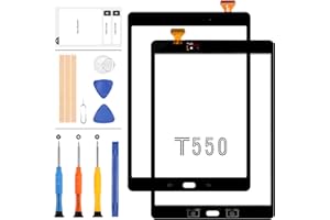 LADYSON Touch Screen Digitizer per Samsung Galaxy Tab A 9.7" SM-T550 SM-T551 SM-T555 T550 T551 T555 Sensore Touchscreen Vetro Lente Kit di Riparazione (Non Includere LCD) con Strumenti (Nero)
