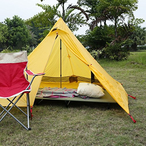 GOMYHOM Cama de Campamento Ultraligero Cama de Campamento Cama Plegable al Aire libre de la Cama del Recorrido al Aire Libre de la Reconstrucción Silla Simple que Dobla la Cama que Acampa de la Playa 200KG Rodamiento de la Cama Impermeable Transpirable Superficie 7001 Soporte Especial de Aluminio de la Cama de la Aviación 60*185 cm Ejercito Verde