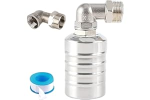 MAGIC SELECT Válvula de Flotador Automática, de 3/4 Pulgada con Entrada Lateral. Válvula de Control del Nivel de Agua para Piscina, Tanque de Agua. Válvula de Llenado Automátco. Ácero Inoxidable 304.