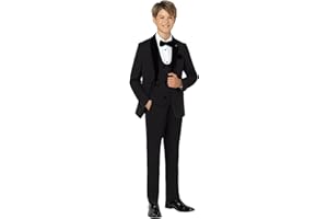 Paisley of London Boys Luxury Black Prom Suit, Double Breasted Tuxedo Set, 1-14 Years