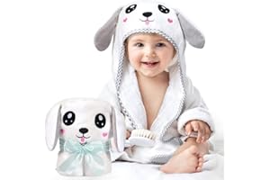 Kaome Baby Handtuch Kapuze Bio-Bambus Badetuch Kapuzenhandtuch Baby Großes weiches und super saugfähiges maschinenwaschbares Kleinkinder Badetücher mit niedlichen Ohren für Babybaden, 0-5 Jahre