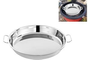 WYYWTC Stainless Steel Drip Pan, Perfect for Big Green Egg, Kamado Joe Classic Joe, Acorn & Weber Grills & Smokers, Baking Tray, Salad Plates, 13" Diameter Round, Reusable