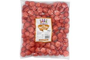 JYSTOCK LIMITED Red Paint Balls Sugar Coated Strawberry & Vanilla Marshmallows - 900g Bulk Pack