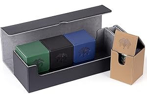 Bheddi Sammelkarten Box für YGO 1200+ Karten mit 4 PCS YGO Card Deck Box und Eine Aufbewahrungsbox-Kartenbox für Spielkarten zum Sammeln und Tauschen Forbidden One (Schwarz, max)
