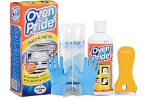 TOPEST Oven Cleaner (500 ML Bottle) + Oven Hob Cleaning Tool | Non Scratch | Heavy Duty Oven Cleeaner | with Large Strong Bag for Racks, Instructions and Safety Gloves
