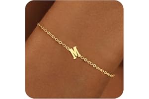 RMMD Armband Damen Gold Silber - 18K Gold/Weißgold Vergoldete Initialen Armband mit Buchstaben Armbänder Personalisiert Geschenke Modeschmuck für Frauen Teenager Mädchen