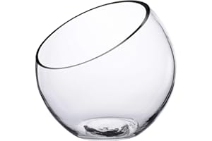 KnikGlass Bol à Bulles en Verre, Vase en Verre Patty, Transparent Bougeoir Rond en Verre 17.78cm x 17.78cm