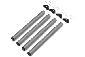 Emuca Regulowana noga stołowa Ø60x710mm, Zestaw 4 stalowych nóg, Regulowana wysokość 710-730mm, Wykończenie szare metalizowane