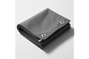 GLAMPTEX UK Eco Green Canvas Heavy Duty Cotton Tarpaulin Cover Boat Log Store Roofing Sheets (Grey, 1m x 2m)