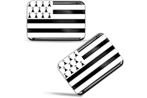 Biomar Labs® 2 pcs 3D Gel Pegatinas Bandera Bretona Britain Francia Silicona Adhesivo Autos Coches Motos Ciclomotores Bicicletas Ordenador Portátil F 70