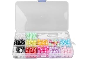 EJOYOUS Zestaw 365 koralików do włosów, dredloki, kolorowe włosy, plecione koraliki DIY, akcesoria do włosów, dredloków do włosów, do zaplatania włosów, do kreatywnej stylizacji fryzury