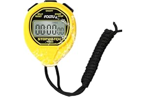 FCXJTU Digitale wasserdichte Stoppuhr, Keine Glocken, Keine Pfeifen, einfache Grundbedienung, geräuschlos, klares Display, EIN/Aus, großes Display für Schwimmtraining, Kindertrainer (Gelb)
